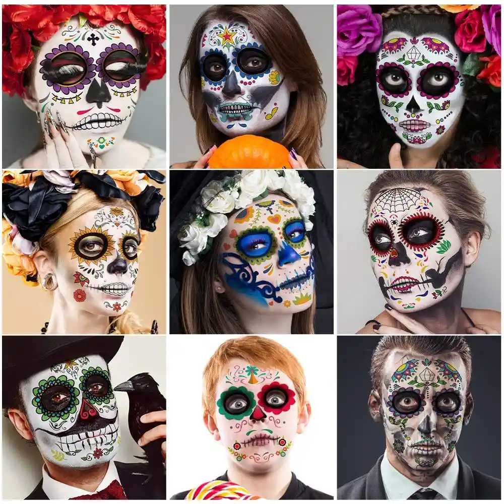 Maquillaje Catrina Disfraz Halloween Tatuaje Temporal Calavera Skull Coco