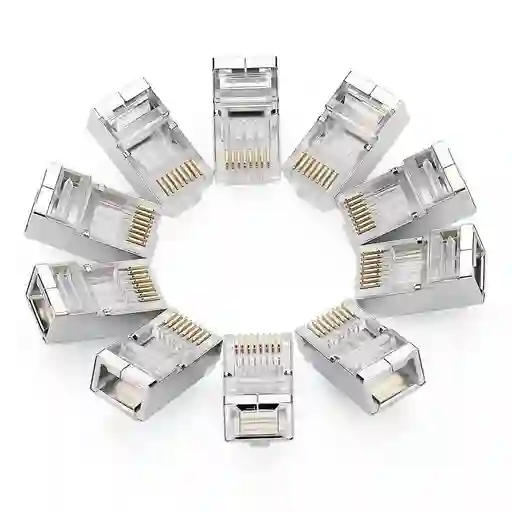Conector Rj45 Chapado Oro Cable Red Alto Rendimiento X10