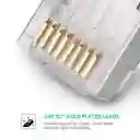 Conector Rj45 Chapado Oro Cable Red Alto Rendimiento X10