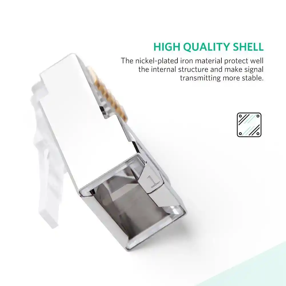 Conector Rj45 Chapado Oro Cable Red Alto Rendimiento X10