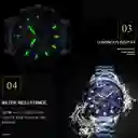 Reloj Hombre Lujo Cuarzo Cronografo Luminoso Acero Inoxidabl