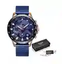 Reloj Hombre Lujo Cuarzo Cronografo Luminoso Acero Inoxidabl