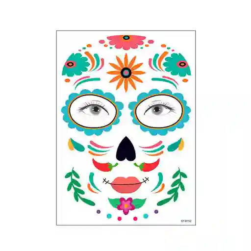 Disfraz Catrina Mexicana Halloween Flores Maquillaje Temporal