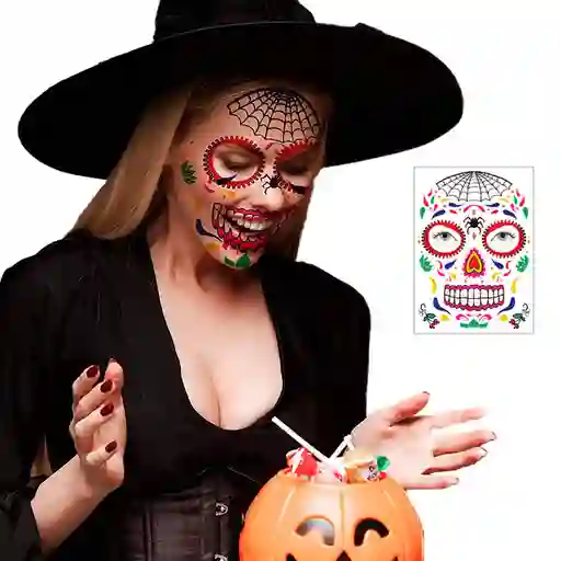 Disfraz Halloween Maquillaje Temporal Catrina Mexicana Coco