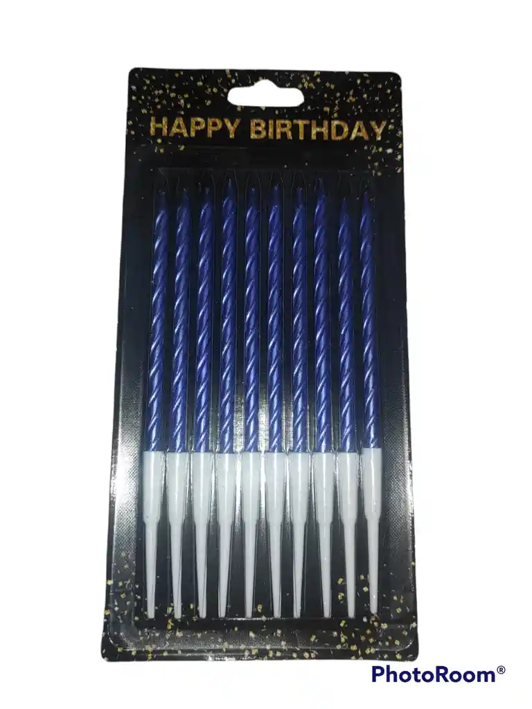 Velas De Cumpleaños Metalizadas Azul