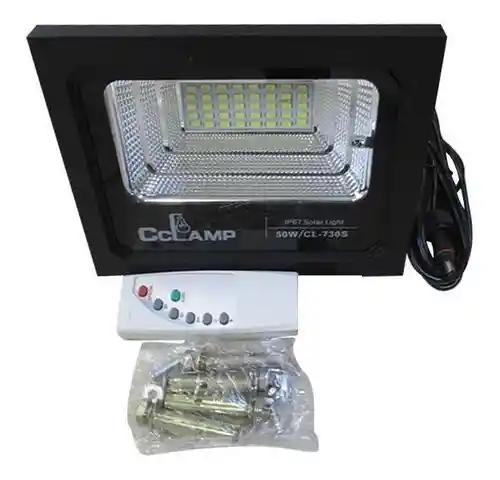 Kit Lampara Led 50w Solar Luz Blanca Cclamp Cl-730s Control