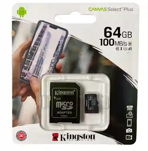 Kingston Tarjeta De Memoria Micro Sd Canvas Select Plus 64gb Clase 10 Original