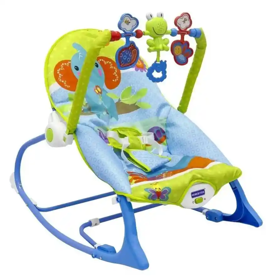 Silla Mecedora Vibradora Musical Rocker Bebesitos Azul