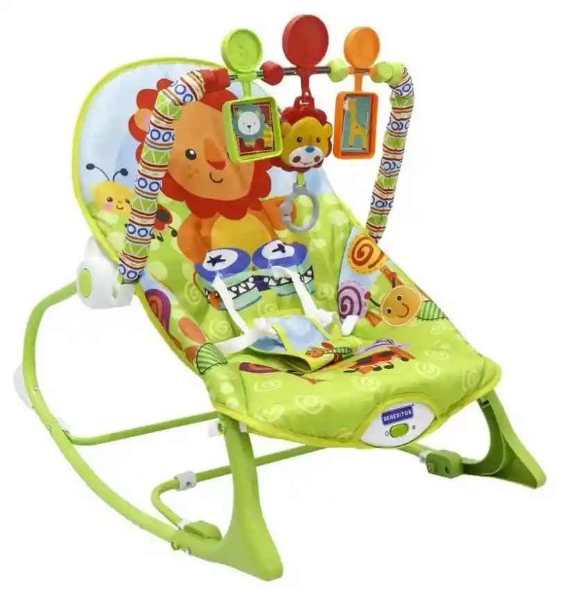 Silla Mecedora Vibradora Musical Rocker Bebesitos Verde