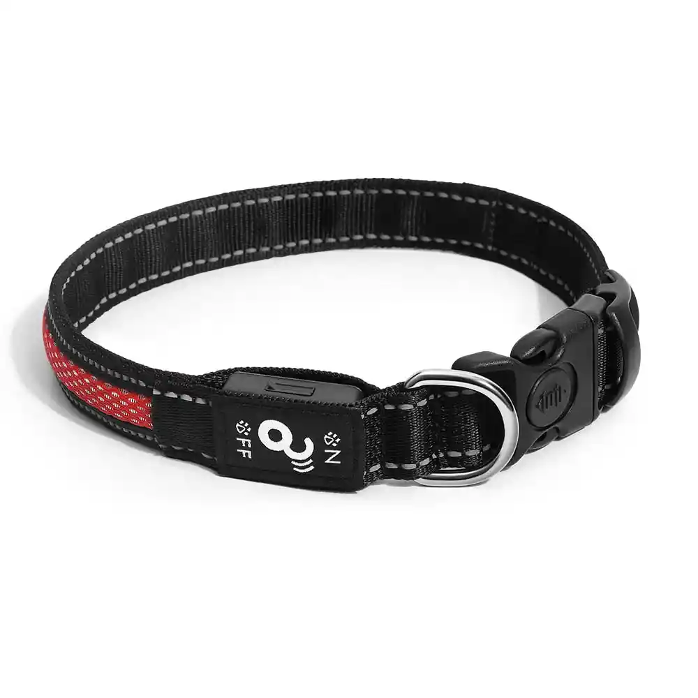 Mimo - Collar De Perro Led 3 Funciones Rojo Para Perros Grandes
