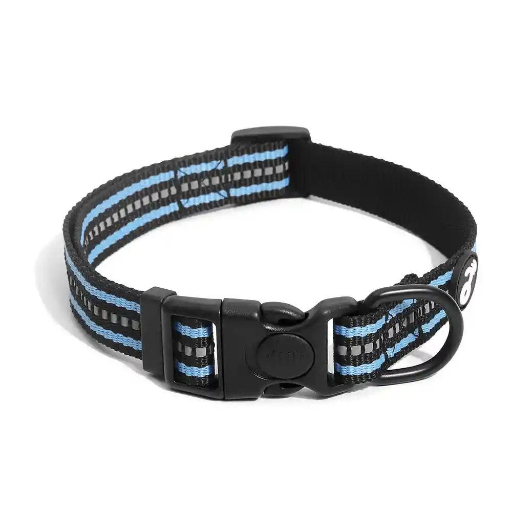 Mimo - Collar De Perro Reflectivo Negro Y Azul Para Perros Pequeños