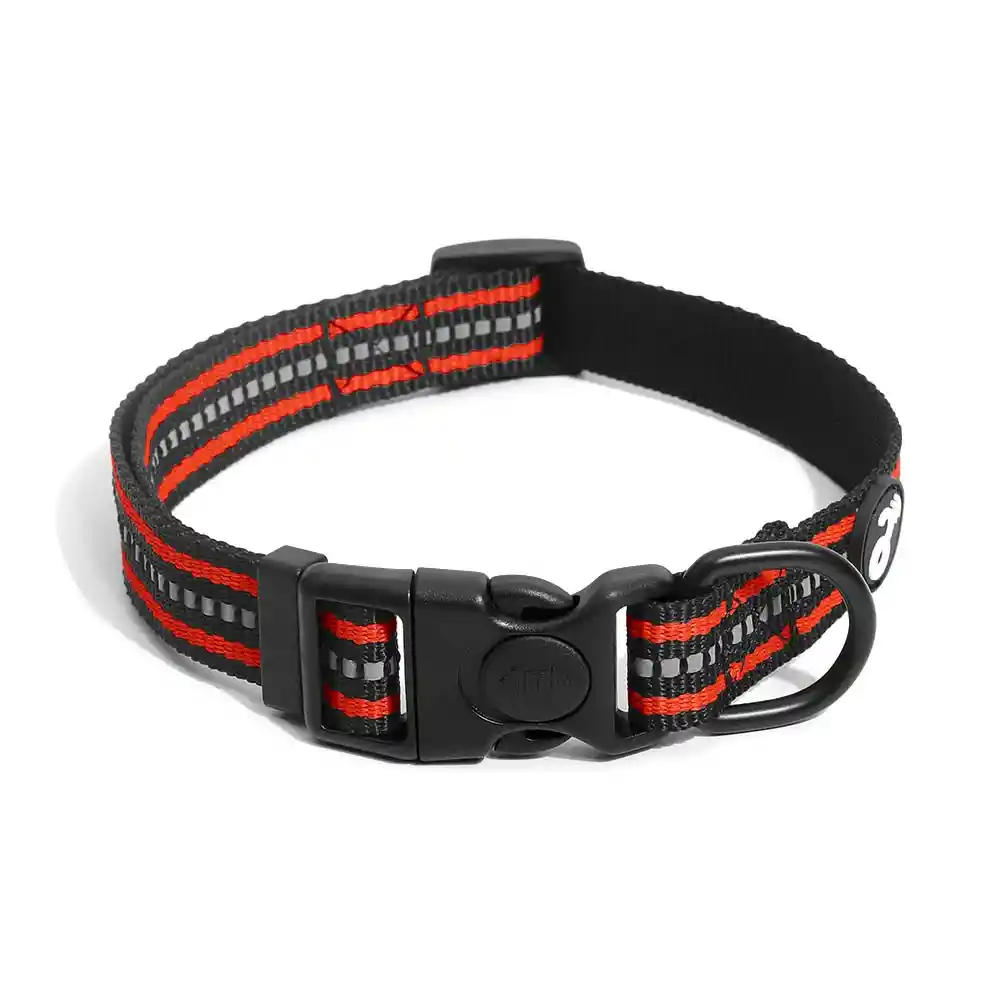 Mimo - Collar De Perro Reflectivo Negro Y Rojo Para Perros Pequeños