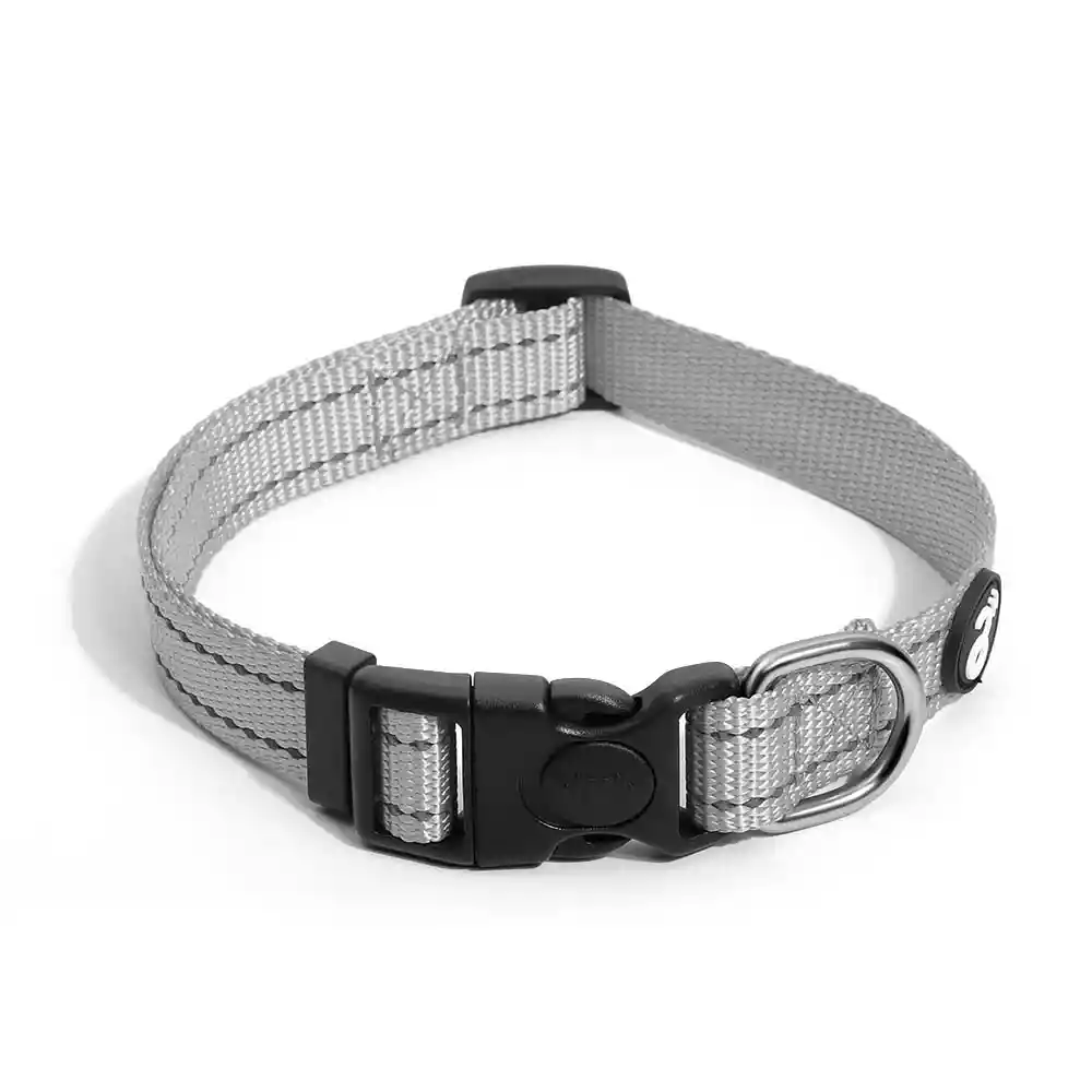 Mimo - Collar De Perro Reflectivo Gris Para Perros Mediano