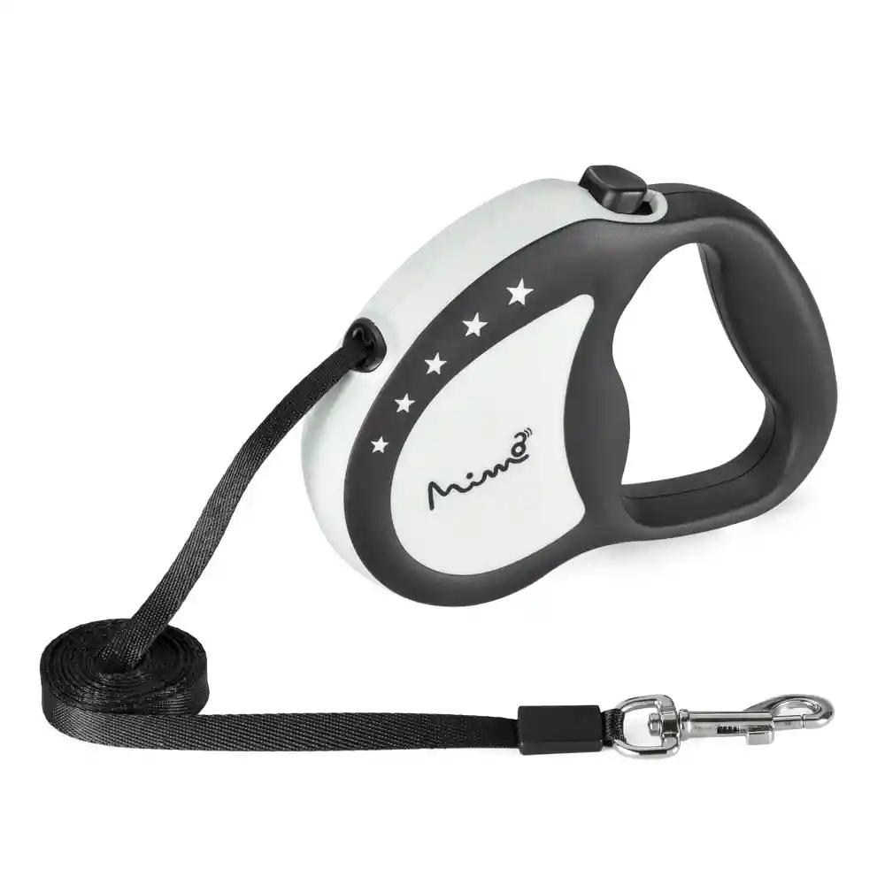 Mimo - Correa Retractil Negra 4 Metros Para Perros Pequeños