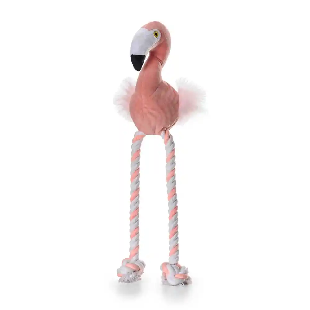 Peluche Flamenco Pinki Con Cuerdas Para Perros