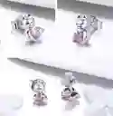 Aretes Para Mujer Gato Corazón Fabricados En Plata 925