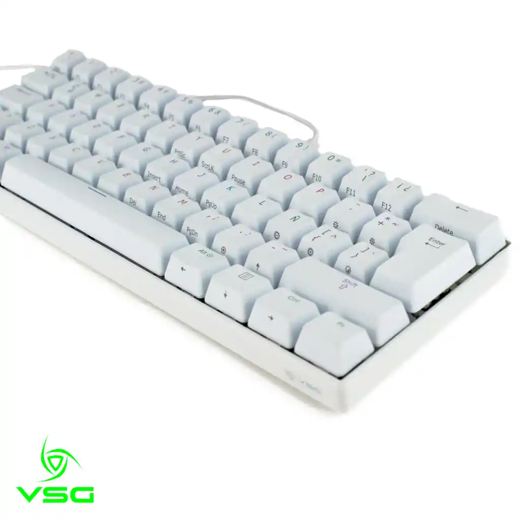 Teclado Mecánico Gamer Vsg Mintaka Blanco Switch Kailh Brown Formato 60% Español