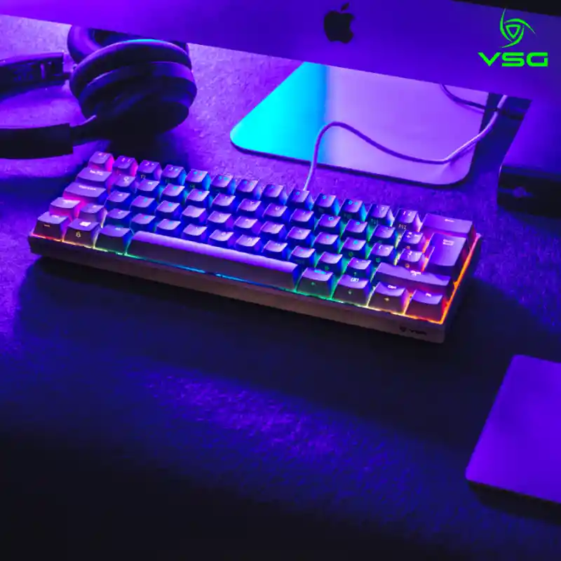 Teclado Mecánico Gamer Vsg Mintaka Blanco Switch Kailh Brown Formato 60% Español