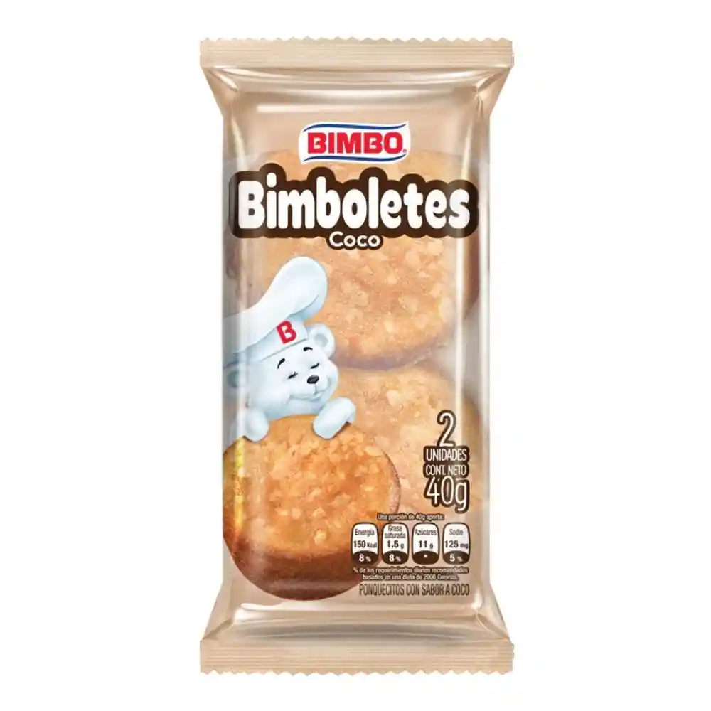 Bimboletes Sabor A Coco X40gr Paq. X2unds Bimbo