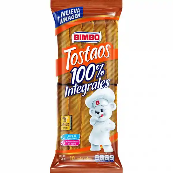 Bimbo Tostaos 100% Integrales X150G Paq. X10Unds