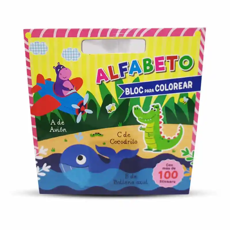 Libro Para Colorear Del Alfabeto Incluye 100 Stickers