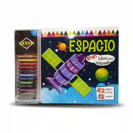 Libro Para Colorear Con 12 Crayones Espacio