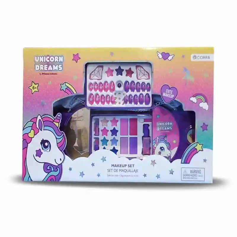 Set De Maquillaje Y Manicure Para Niñas Estilo Unicornio