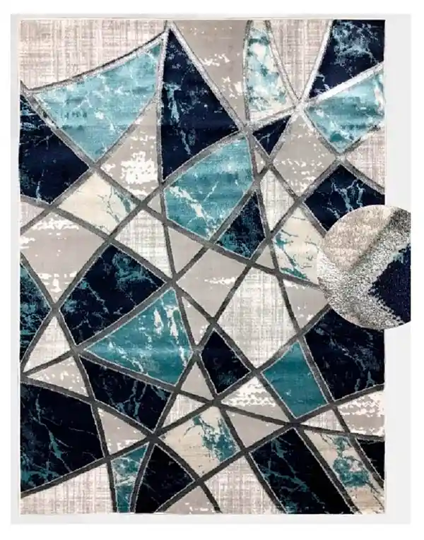 Tapete Moderno Turquia Azul Gris 140 X 200cms