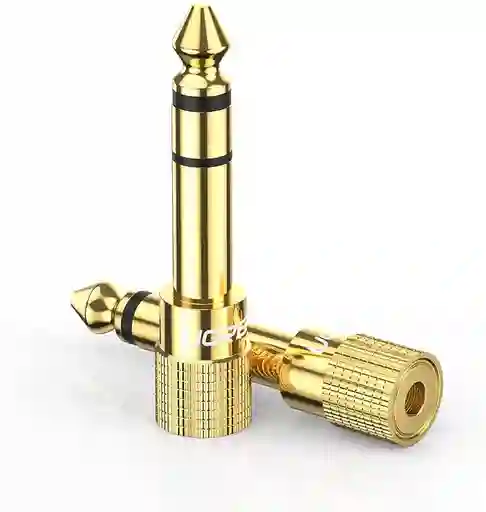 Convertidor Plug Microfono Jack 3.5 Mm A 6.3 Chapado En Oro
