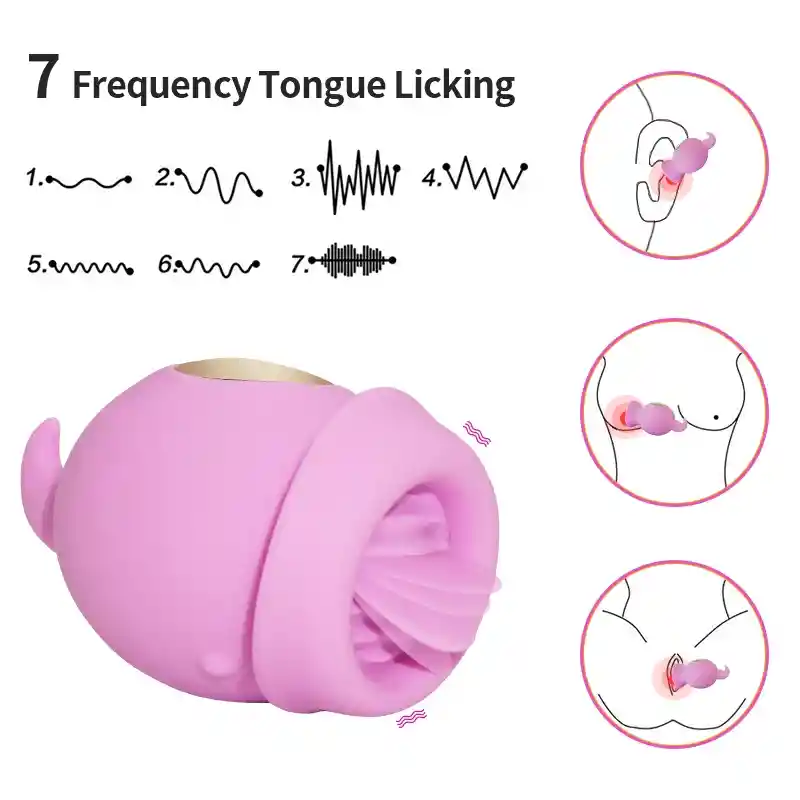 Estimulador Unicorn Tongue Licking Mannuo Fucsia