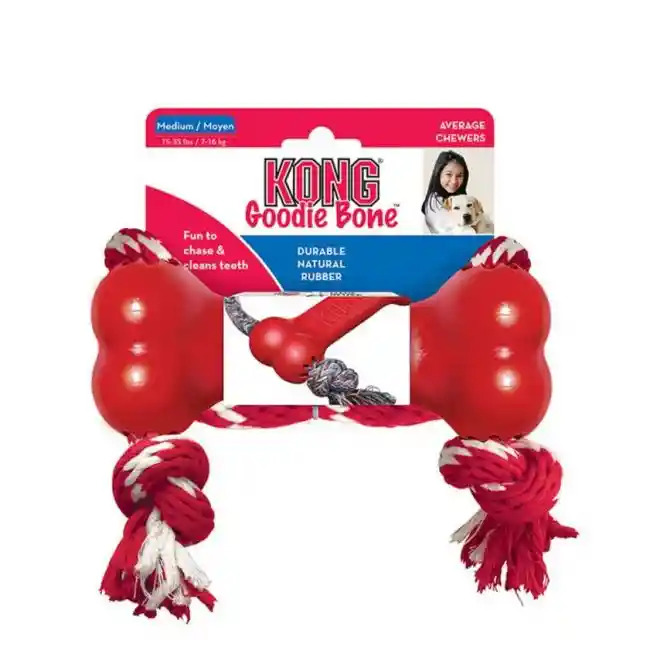 Kong Perro Caucho Classic Hueso Con Lazo Medium