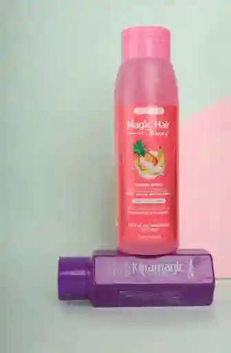 Kit Keratina 1 Shampoo Anticaída Para Cabello Seco (banana Y Piña) + Obsequio