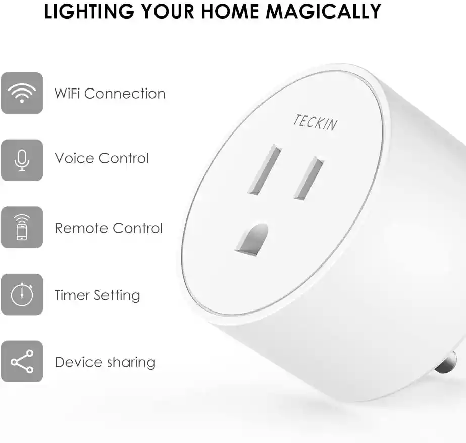 Toma Wifi Inteligente Enchufe Alexa Google Assistant X4 Unds