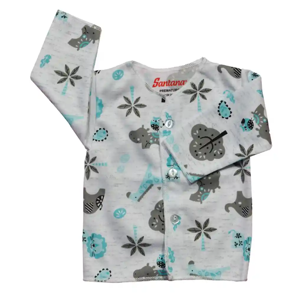 Camiseta Manga Larga Bebé Prematuro Estampado Niño - Gris Oscuro