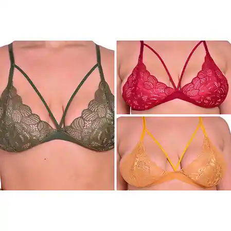 Combo X3 Bralettes Micaela Pétalos