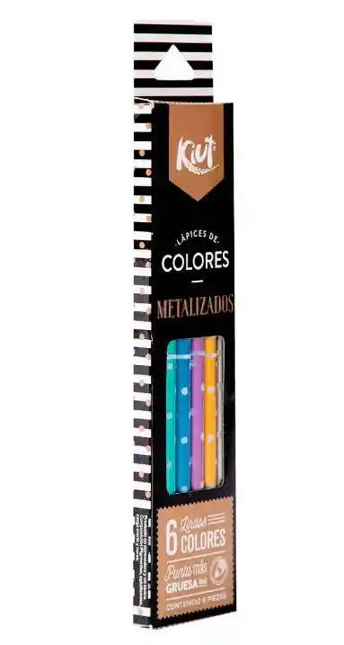 Set Lápices De Colores Norma Metalizados Redondos 2b X6 Piezas