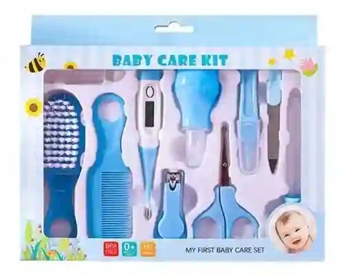 Kit Aseo Para Bebe 10 Piezas Azul