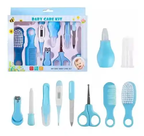 Kit Aseo Para Bebe 10 Piezas Azul