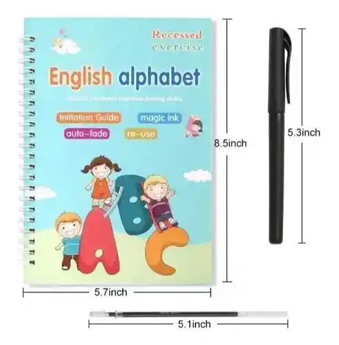 Cuaderno Dibujo Caligrafía Niños Mejora Escritura + Esfero