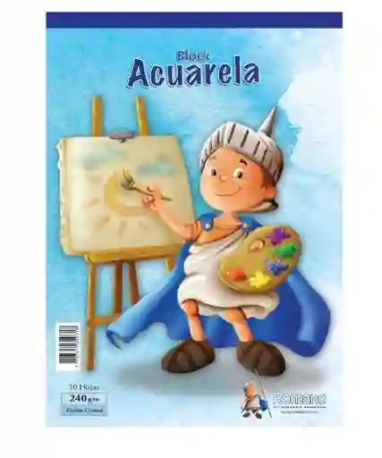 Block Acuarela 1/8 10 Hojas 240g/m Grano Grueso