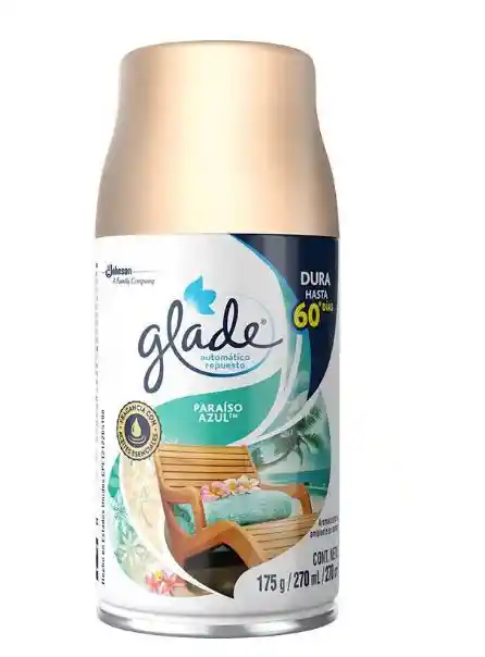 Glade Ambientador Automático Rpto Paraiso Azul