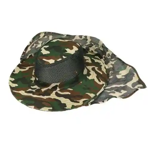 Sombrero Paba Ancha Camuflaje Malla Transpirable Pesca Camping