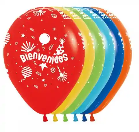 Bomba Globo Biodegradable De Latex Bienvenido R12