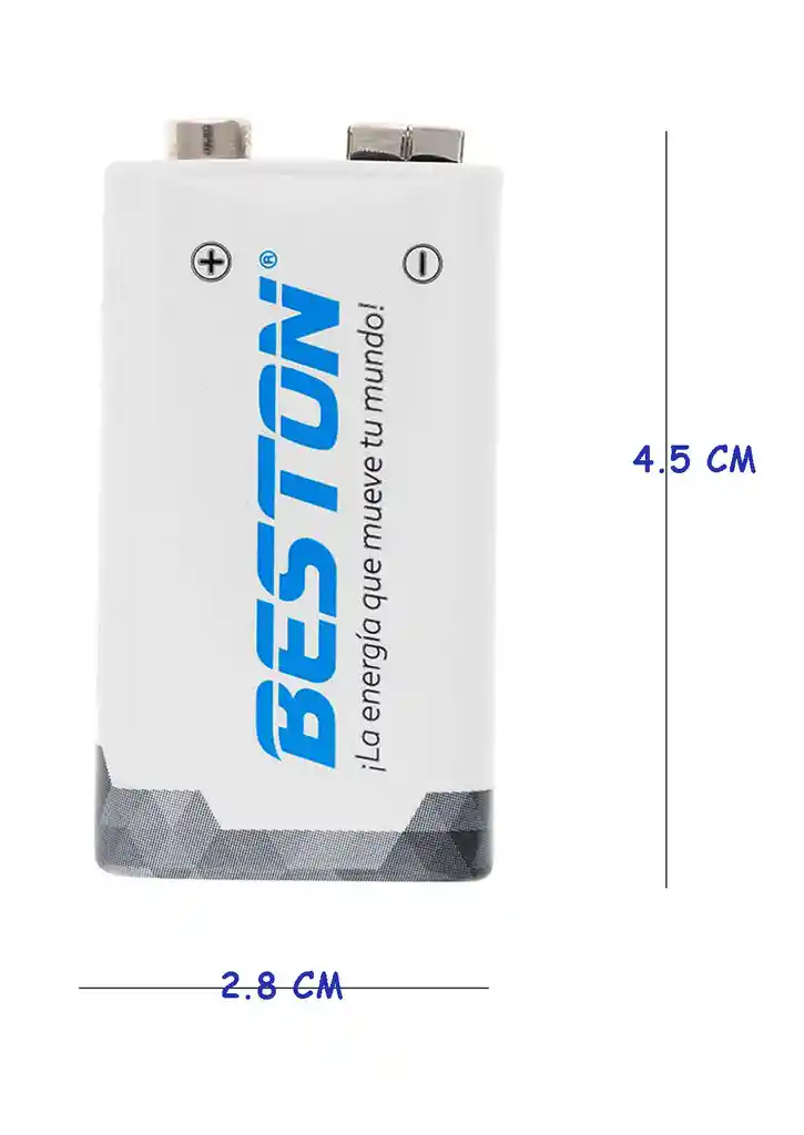 Pila Bateria Cuadrada Recargable 9v 250 Mah Beston