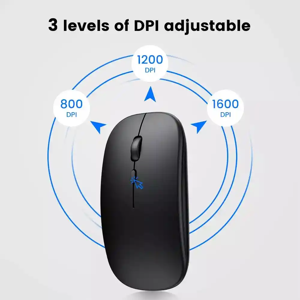 Mouse Optico Diseño Plano Inalámbrico Llave Usb De Bateria