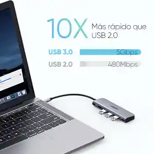 Adaptador Usb Hub Tipo C 3.0 + Hdmi 4k Micro Sd