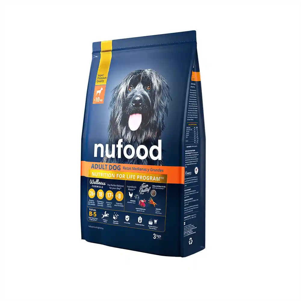 Nufood Adulto Raza Mediana Y Grandes 15 Kg