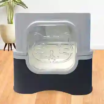 Arenero Para Gato Grande Box Base Deslizable Azul Celeste