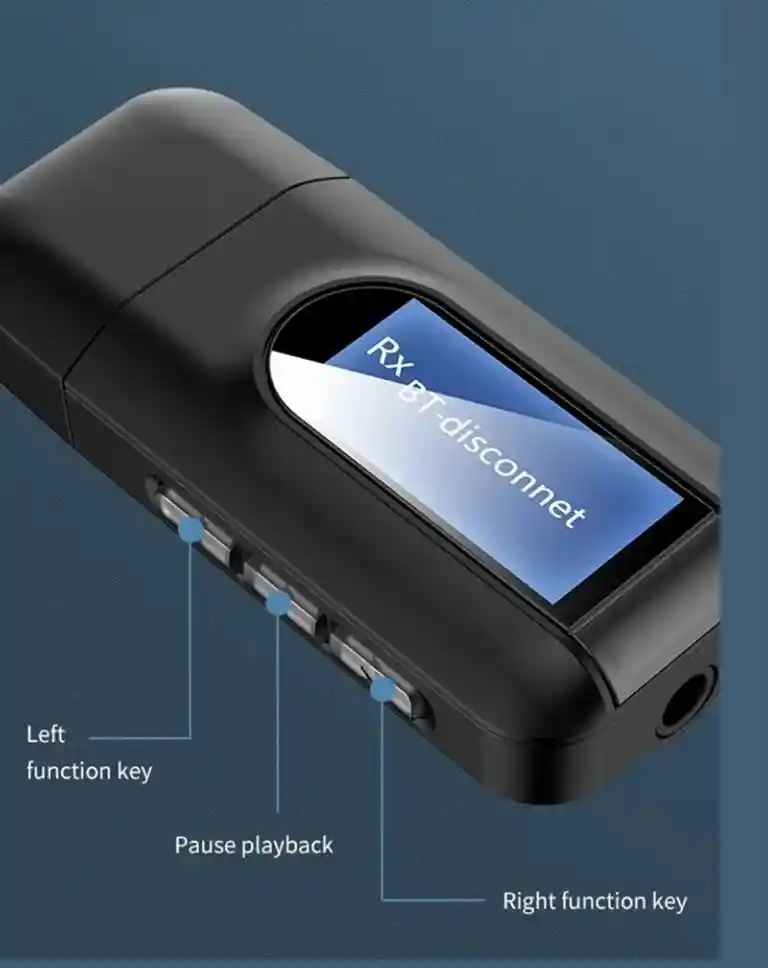 Transmisor Receptor Bluetooth Usb Con Pantalla V 5.0 Tv, Carro, Teatro Sonido