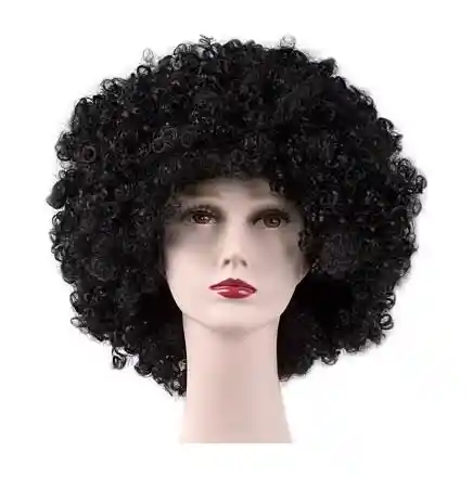 Peluca Afro Para Hora Loca, Halloween, Carnaval